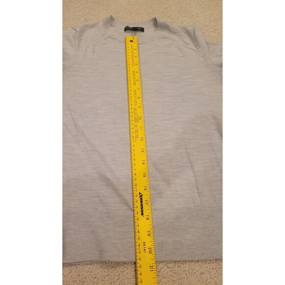 Banana Republic Extra Fine Merino Wool Sweater 3/4 Sleeves Heather Grey Small - Picture 3 of 7